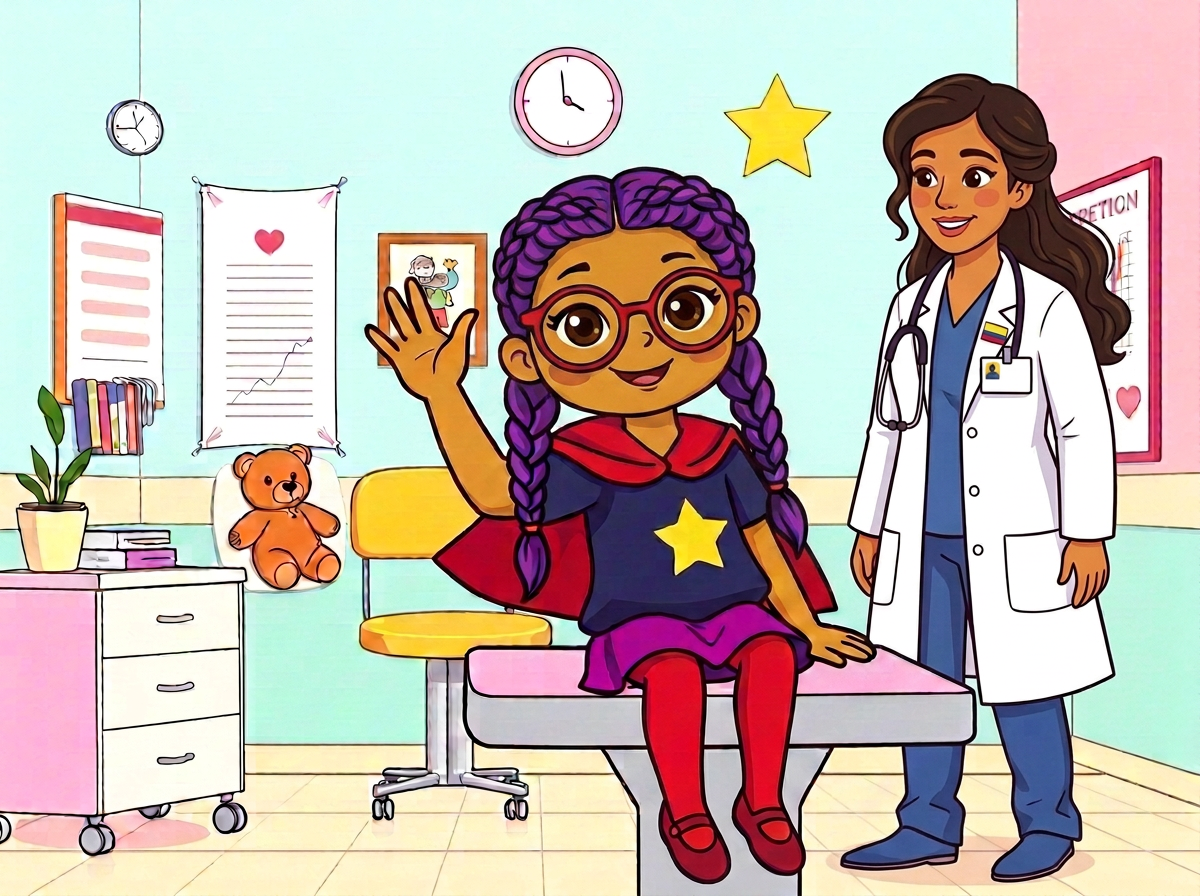 Pepina saluda desde la camilla en el consultorio de la doctora Nei