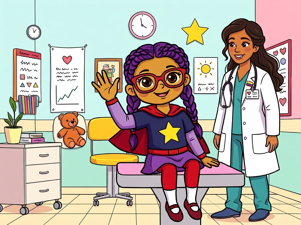 Pepina saluda desde la camilla en el consultorio de la doctora Nei